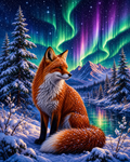 Fox Northern Lights Diamond Painting Kit