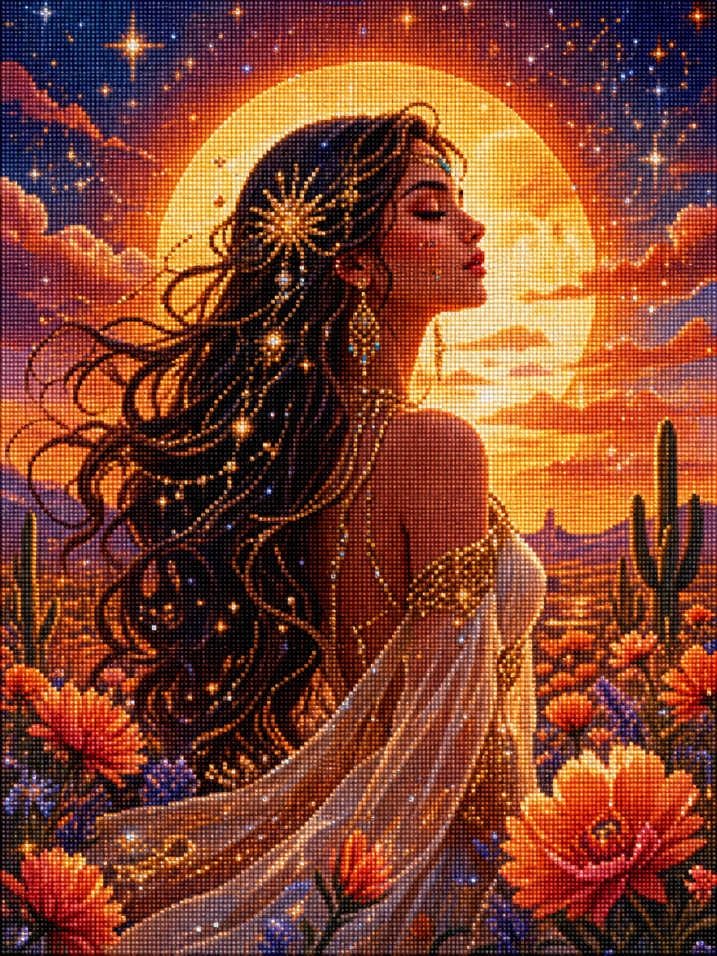 Celestial Woman Portrait Diamond Painting Kit