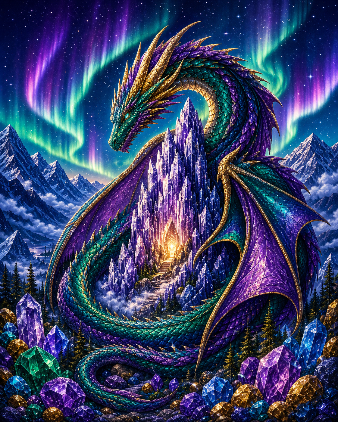 Dragon Crystal Peak Diamond Painting Kit